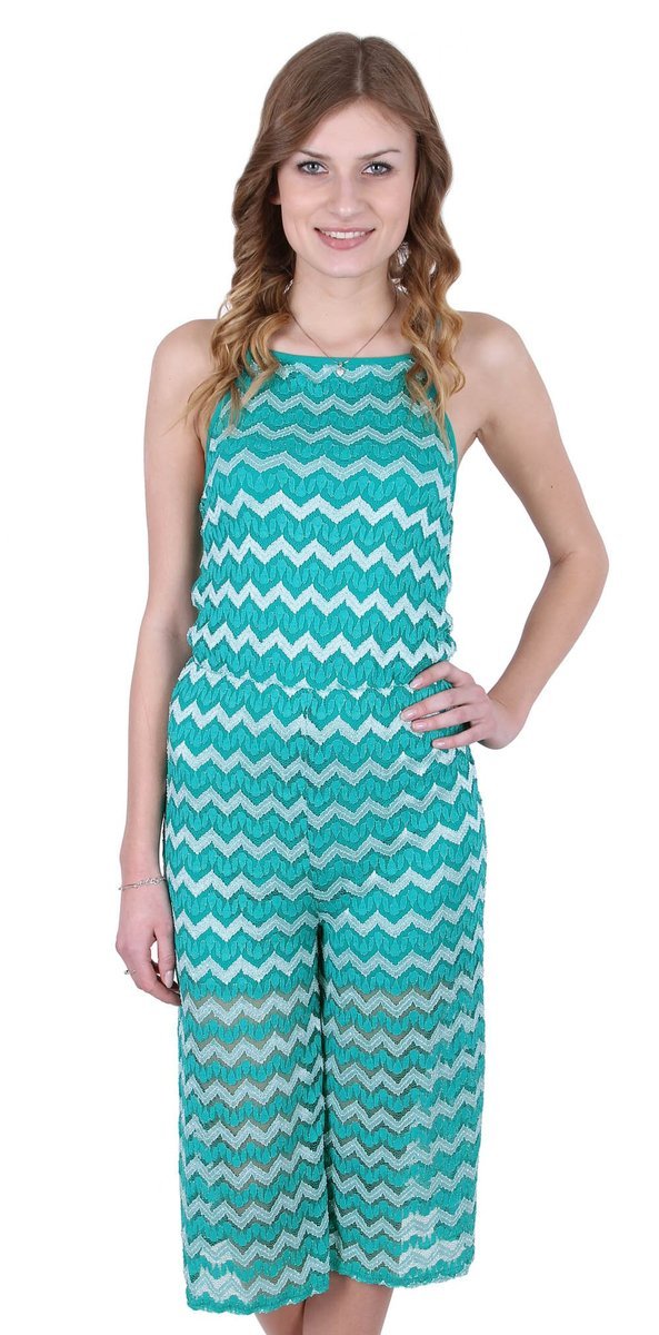 John Zack Zielony kombinezon we wzory, nogawka 3/4 M