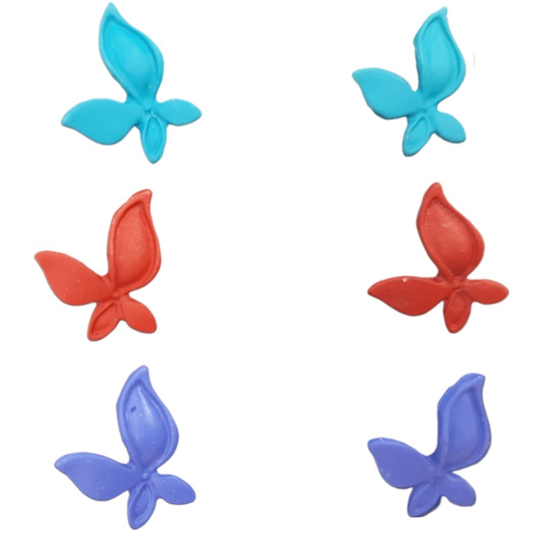 Zestaw Kolczyków kolczyki 3 pary motylki motyle kolorowe na prezent