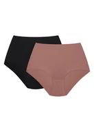 Majtki damskie - Majtki z wyższym stanem Bump 2-pak Henderson czarny, mauve XL - miniaturka - grafika 1