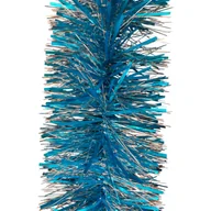 Ozdoby bożonarodzeniowe - Łańcuch choinkowy cienko / grubo cięty 200 x 7 cm niebiesko-srebrny - miniaturka - grafika 1