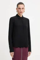 Koszule damskie - Patrizia Pepe koszula damska kolor czarny regular z kołnierzykiem klasycznym 8C0761 A8I1 - miniaturka - grafika 1