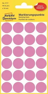AVERY 3117 Ø 18 mm, Lille format - Etykiety samoprzylepne i bloki etykiet - miniaturka - grafika 1