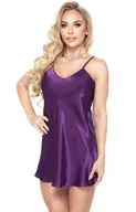 Piżamy damskie - Koszulka satynowa w kolorze fioletowym Aria II, Kolor fioletowy, Rozmiar S, Irall - Intymna - miniaturka - grafika 1