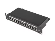 Pozostałe akcesoria sieciowe - LANBERG Patch Panel 12 Port 1U 10 cali kategoria 6 ekranowany czarny (PPF6-9012-B) - miniaturka - grafika 1