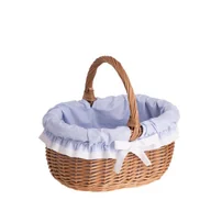 Torby i wózki na zakupy - Kosz Na Zakupy Z Wikliny Eko Torba Wiklinowy Kosz Na Grzyby Obszyty 42X34 H23/36 Cm - miniaturka - grafika 1