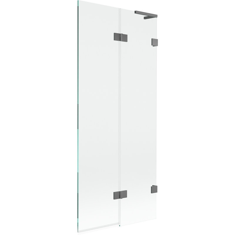 Mexen Lunar L parawan nawannowy 2-skrzydłowy prawy 80 x 150 cm, transparent, gun metal - 897L-080-100-95-00-P