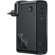 Ładowarki do telefonów - Baseus GaN power bank 10000 mAh ładowarka sieciowa PPS 45 W 2x USB Typ C Quick Charge 3.0 Power Delivery (azotek galu) + kabel USB Typ C 1 m czarny (PPNLD-F01) - Czarny USB Typ C (żeński) PPNLD-F01 - miniaturka - grafika 1