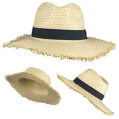 Czapki męskie - Kapelusz plażowy letni męski pleciony słomkowy na lato z kokardką Captain Mike - miniaturka - grafika 1