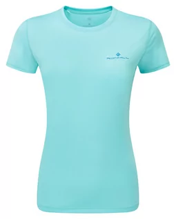 Bielizna sportowa męska - RONHILL Koszulka biegowa damska TECH SS TEE aqua mint/electric blue - grafika 1