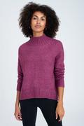 Swetry damskie - Sweter o luźnym kroju, ciemny róż - Greenpoint - miniaturka - grafika 1