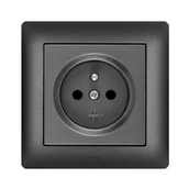 Gniazdka elektryczne - Elektro-Plast Gniazdo Astoria pojedyńcze 2P+Z czarne bez ramki - miniaturka - grafika 1