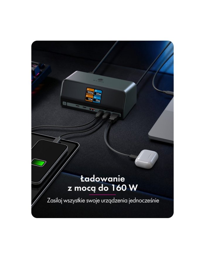 icybox Stacja dokująca IB-DK2300-CH 11w1 100W PD, LAN