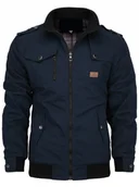 Kurtki męskie - KURTKA MĘSKA PRZEJŚCIOWA PILOTKA BAWEŁNIANA WIOSNA JESIEŃ GRANAT 014 - XL - miniaturka - grafika 1