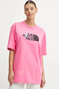 The North Face t-shirt bawełniany TNF x Yinka Ilori damski kolor różowy NF0A89C7PIH1 - Koszulki sportowe damskie - miniaturka - grafika 1