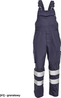 Odzież robocza - CERVA BADAJOZ męskie ogrodniczki robocze z odblaskowymi taśmami - granatowy 58 - miniaturka - grafika 1