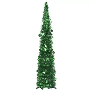 vidaXL Składana, sztuczna choinka, zielona, 120 cm, PET - Choinki - miniaturka - grafika 1