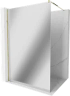 Ścianki i drzwi prysznicowe - Mexen Kioto ścianka prysznicowa Walk-in 80 x 200 cm, lustro 8 mm, złota - 800-080-101-50-50 - miniaturka - grafika 1