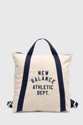 Plecaki - New Balance torebka bawełniana kolor beżowy LAB23111NNY - miniaturka - grafika 1