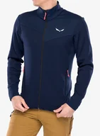Bluzy sportowe męskie - Bluza bez kaptura Salewa Puez Waffle Hyb PL Jacket - navy blazer - miniaturka - grafika 1