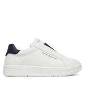 Buty dla chłopców - Sneakersy Tommy Hilfiger Low Cut Sneaker T3X9-34359-1355 M Biały - miniaturka - grafika 1