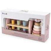 Zabawki interaktywne dla dzieci - Zabawka edukacyjna VIGA PolarB Zestaw Przebijanka i piramidka Lis 44210 - miniaturka - grafika 1