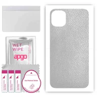 Szkła hartowane na telefon - Folia naklejka skórka strukturalna na TYŁ do Apple iPhone 11 -  Skóra Srebrna - apgo SKINS - miniaturka - grafika 1