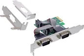 Kontrolery - InLine® Schnittstellenkarte, 2x Seriell RS-232, PCIe, AX99100, Low-Profile - miniaturka - grafika 1