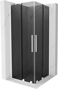 Mexen Velar Duo kabina prysznicowa rozsuwana 80x80 cm, grafit, biała - 871-080-080-42-20 - Kabiny prysznicowe - miniaturka - grafika 1