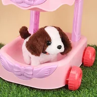 Zabawki interaktywne dla dzieci - 2 x DUŻY WÓZEK Z INTERAKTYWNYM PIESKIEM CHODZI SZCZEKA AKCESORIA MATADI - miniaturka - grafika 1