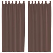 Zasłony - vidaXL Zasłony woalowe z zakładką na górze 2 szt. Brązowe - miniaturka - grafika 1