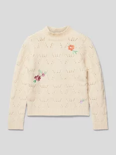 Sweter z dzianiny ze stójką - Swetry dla dziewczynek - miniaturka - grafika 1