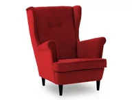 Fotele - Fotel uszak, styl skandynawski, Crem, 81x85x102 cm, czerwony - miniaturka - grafika 1