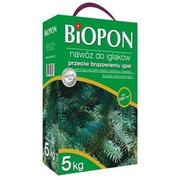 Nawozy ogrodnicze - Biopon Nawóz do iglaków przeciw brązowieniu igieł, karton z uchwytem 5kg, marki - miniaturka - grafika 1