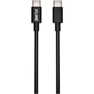 Kable USB - XLINE Kabel USB Typ C USB Typ C XLINE 60W 1 m Czarny UCK01-C C - miniaturka - grafika 1