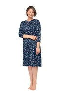 Bielizna nocna - KOSZULA NOCNA DAMSKA XL DŁUGI RĘKAW BAWEŁNIANA LUŹNA ROZPINANA GRANATOWA1 - miniaturka - grafika 1