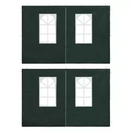 Pawilony ogrodowe - vidaXL Ścianki boczne namiotu 2 szt. z suwakiem PE zielone 45120 - miniaturka - grafika 1