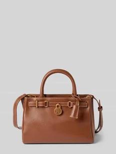 Torba z uchwytem z fakturowanej skóry bydlęcej - Torebki damskie - miniaturka - grafika 1