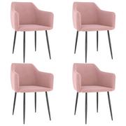 Krzesła - vidaXL Lumarko Krzesła stołowe, 4 szt., różowe, obite aksamitem! 3068646 - miniaturka - grafika 1
