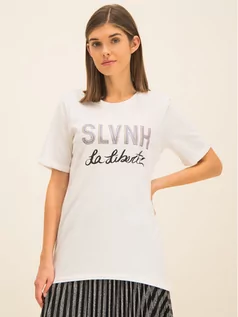 Koszulki i topy damskie - Silvian Heach T-Shirt Stitten PGA19022TS Biały Regular Fit - grafika 1