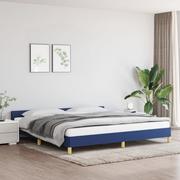 Łóżka - Lumarko Rama łóżka z zagłówkiem, niebieska, 200x200 cm, obita tkaniną - miniaturka - grafika 1