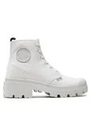 Botki damskie - Palladium Trapery Pallabase Twill 96907-141-M Biały - miniaturka - grafika 1