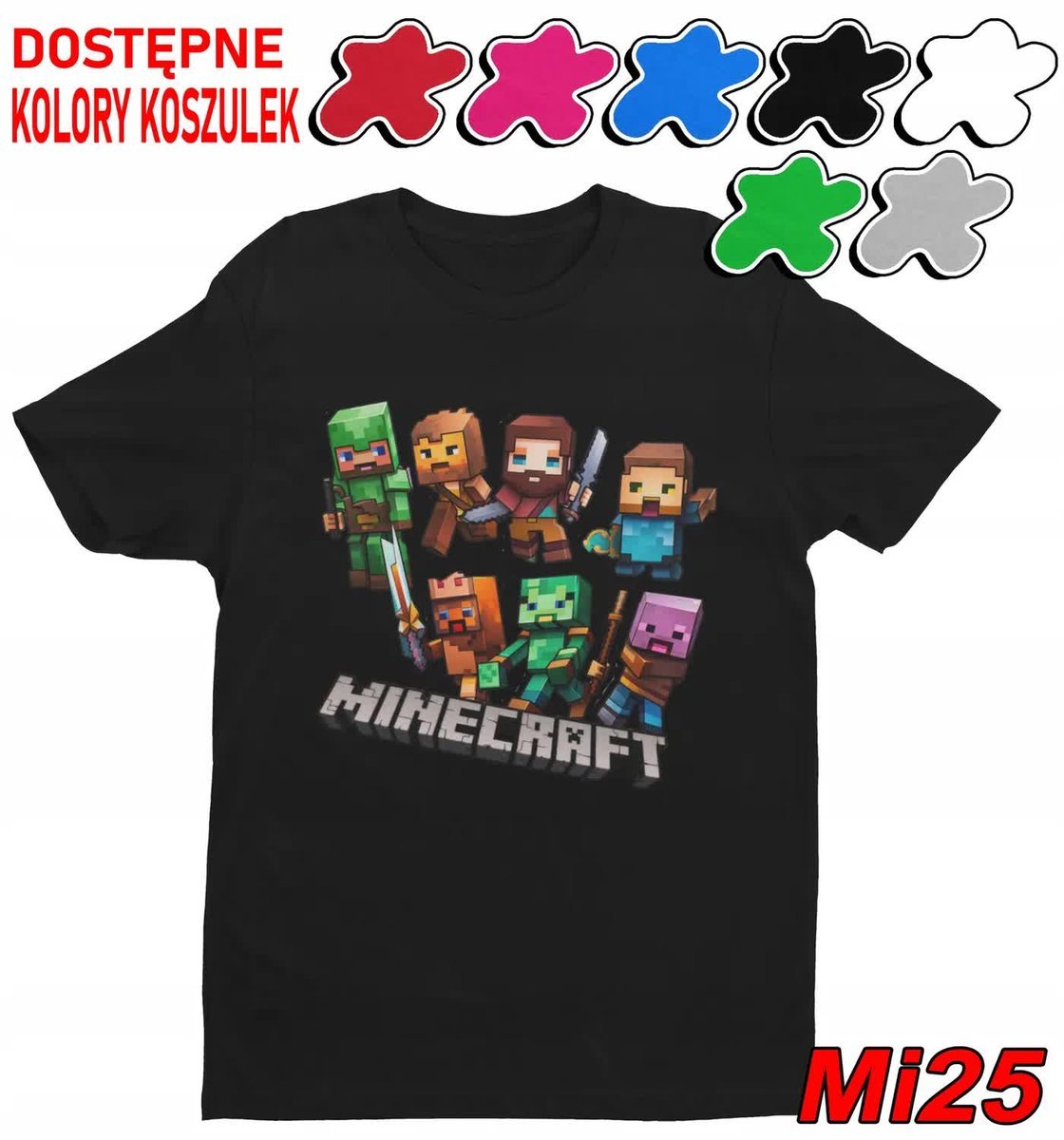 Koszulka Dziecięca Z Nadrukiem Dla Fana Mainkraft Gry Wzory -L 146-152