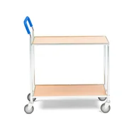 Inne urządzenia handlowo-usługowe - Wózek PUSH z półkami, 100 kg, 760x430x960 mm, buk - miniaturka - grafika 1