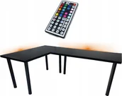 Biurka gamingowe - BIURKO GAMINGOWE NARONE CZARNE LED RGB - miniaturka - grafika 1
