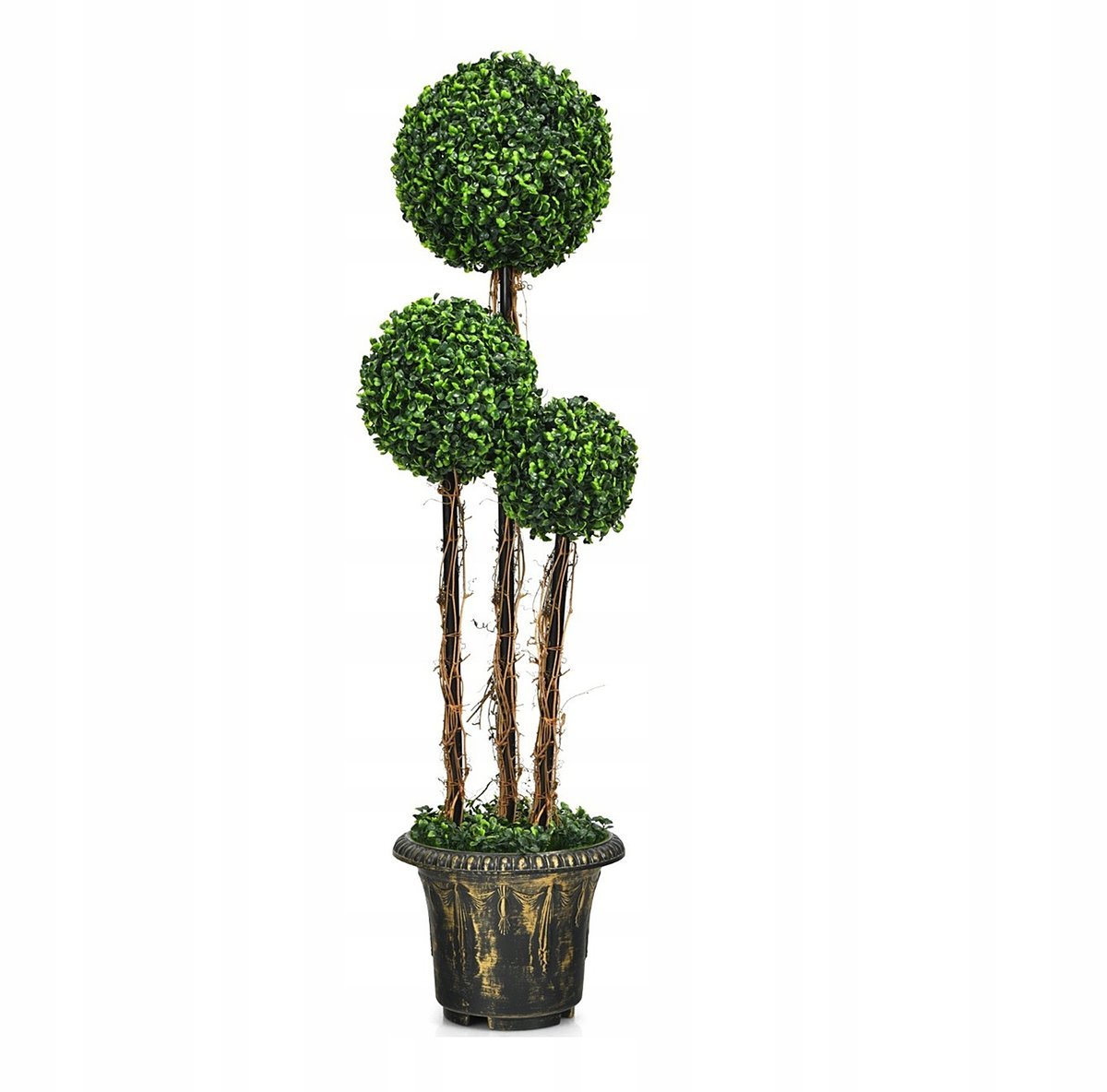 SZTUCZNA ROSLINA DRZEWKO TOPIARY Z 3 KULAMI DONICZKĄ 115 CM OZDOBNE