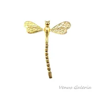 Wisiorki - Ważka W3 pozłocona - wisiorek srebrny - miniaturka - grafika 1