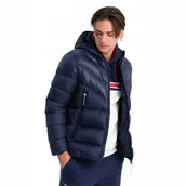 Kurtki męskie - Kurtka męska zimowa pikowana granatowa V2 OM-JAHP-0145 XL - miniaturka - grafika 1