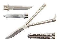Noże - Nóż motylek balisong Kandar srebrny aluminium szczotkowane - miniaturka - grafika 1