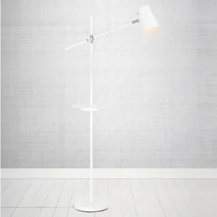 Markslojd Stojąca LAMPA podłogowa LINEAR 107308 salonowa OPRAWA z metlową półką biała 107308 - Lampy stojące - miniaturka - grafika 2