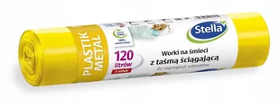 Worki z taśmą do segregacji żółte Plastik 120L a5 - Worki na śmieci - miniaturka - grafika 1